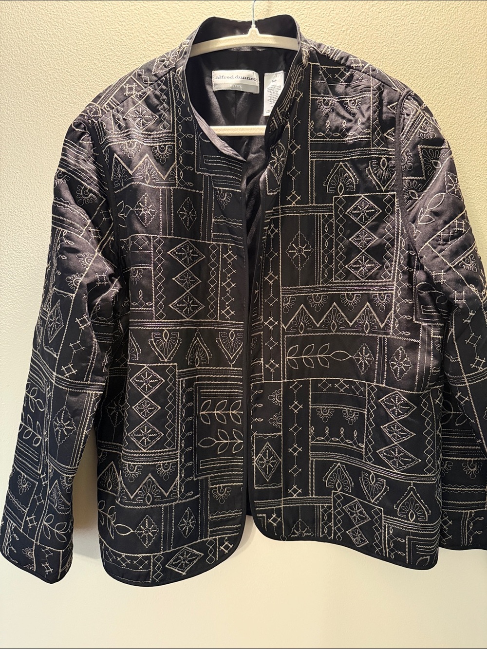 Vintage Alfred Dunner Black Jacket with Gold Stitching